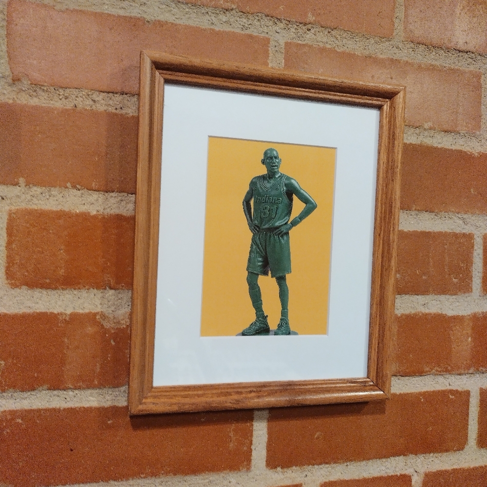Reggie Miller Indiana Pacers Retro NBA Plastic Army Man Framed Art Print